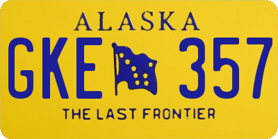 AK license plate GKE357