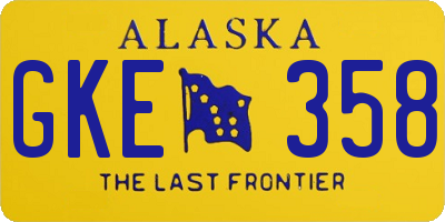 AK license plate GKE358