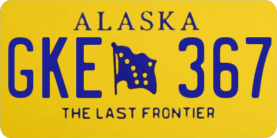 AK license plate GKE367