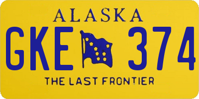 AK license plate GKE374