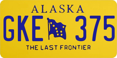 AK license plate GKE375
