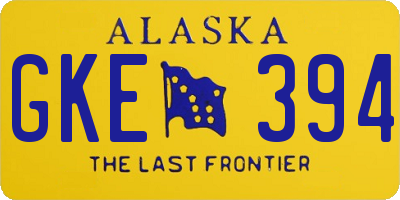 AK license plate GKE394