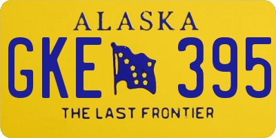 AK license plate GKE395