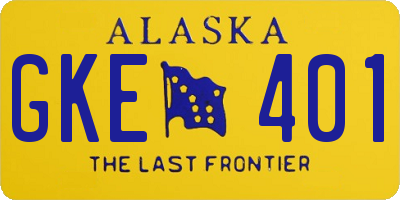 AK license plate GKE401