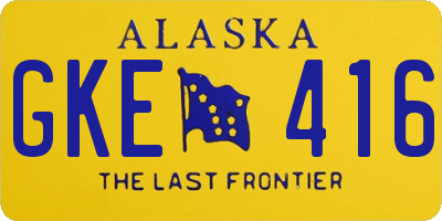 AK license plate GKE416