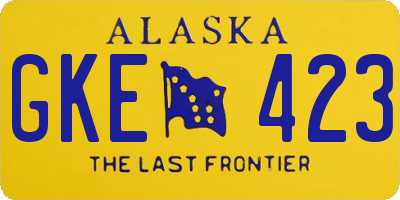 AK license plate GKE423