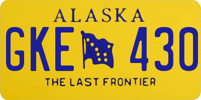 AK license plate GKE430