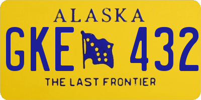 AK license plate GKE432