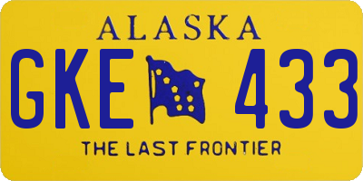 AK license plate GKE433