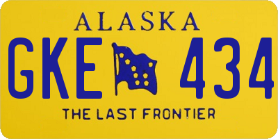 AK license plate GKE434