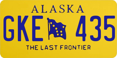 AK license plate GKE435