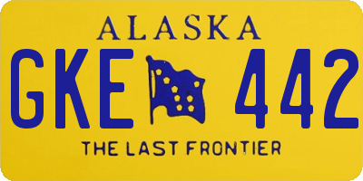 AK license plate GKE442