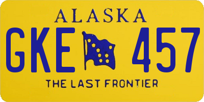 AK license plate GKE457