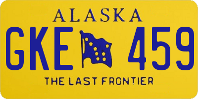AK license plate GKE459