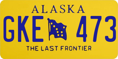 AK license plate GKE473