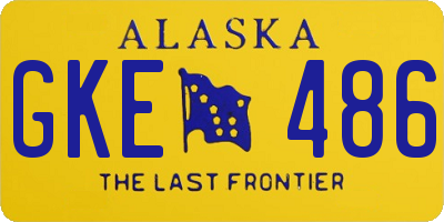 AK license plate GKE486