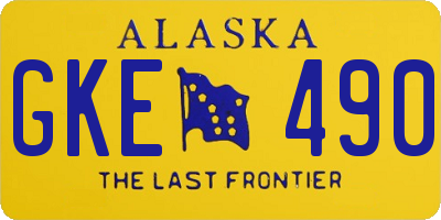 AK license plate GKE490