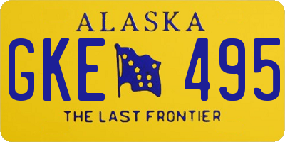 AK license plate GKE495