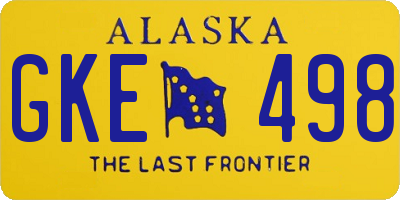 AK license plate GKE498