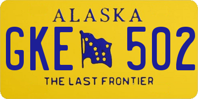 AK license plate GKE502