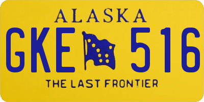 AK license plate GKE516