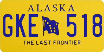 AK license plate GKE518