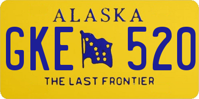 AK license plate GKE520