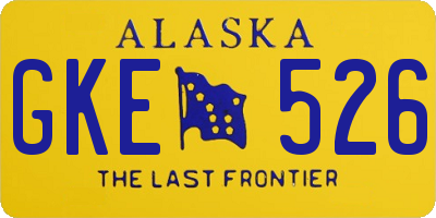 AK license plate GKE526