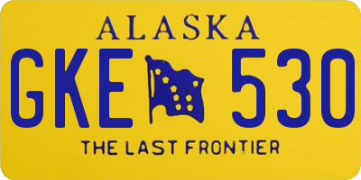 AK license plate GKE530