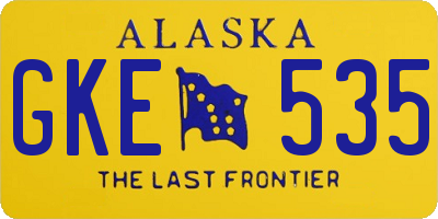 AK license plate GKE535