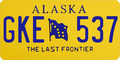 AK license plate GKE537