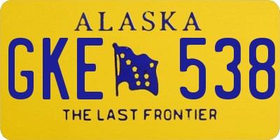AK license plate GKE538