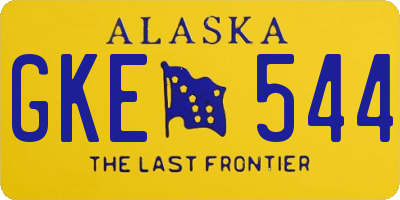 AK license plate GKE544