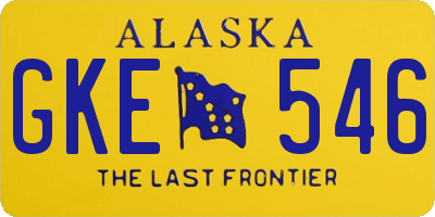 AK license plate GKE546