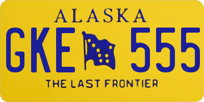 AK license plate GKE555