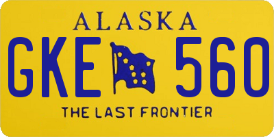 AK license plate GKE560