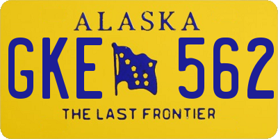AK license plate GKE562