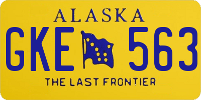 AK license plate GKE563