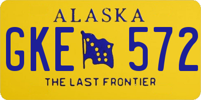 AK license plate GKE572