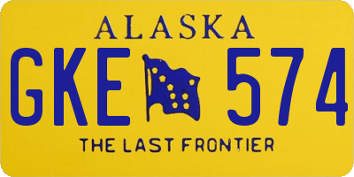 AK license plate GKE574