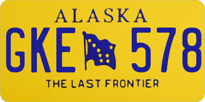 AK license plate GKE578