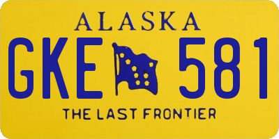AK license plate GKE581