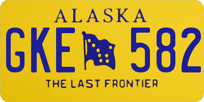 AK license plate GKE582