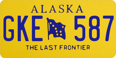 AK license plate GKE587