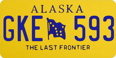 AK license plate GKE593