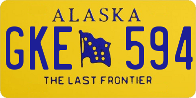 AK license plate GKE594