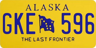 AK license plate GKE596