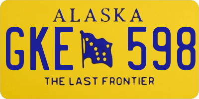 AK license plate GKE598