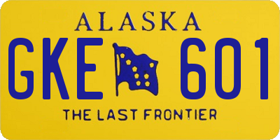 AK license plate GKE601