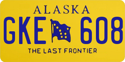AK license plate GKE608
